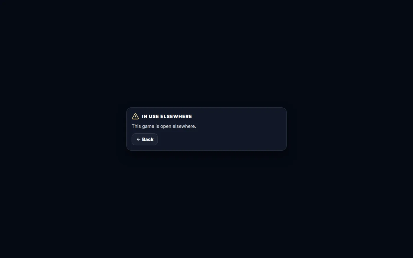 The game is open elsewhere