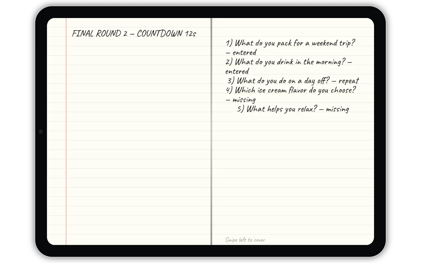 Player 2 — host screen