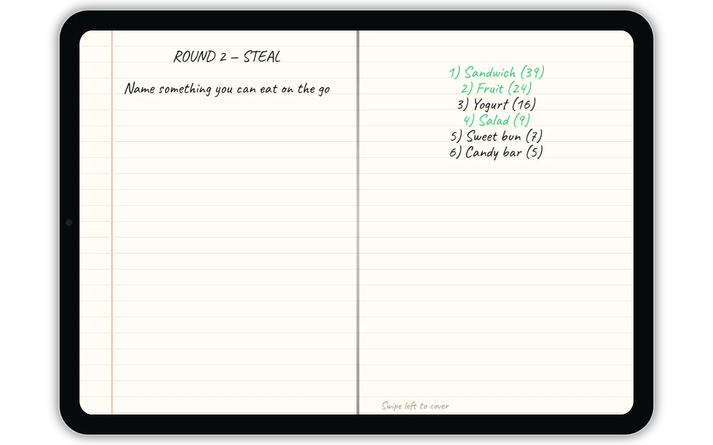 Steal — host screen