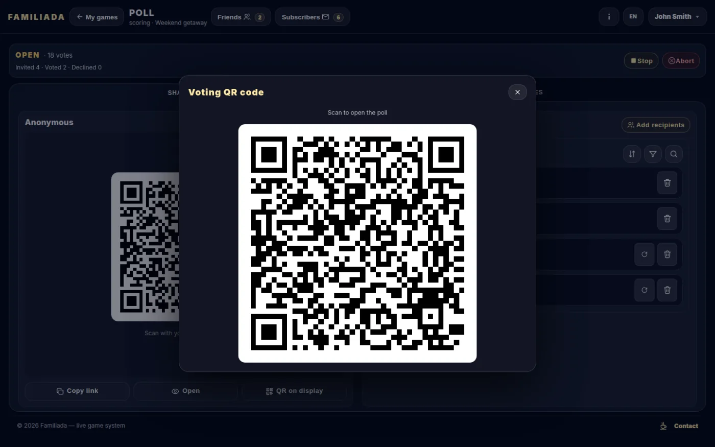 Enlarged QR code