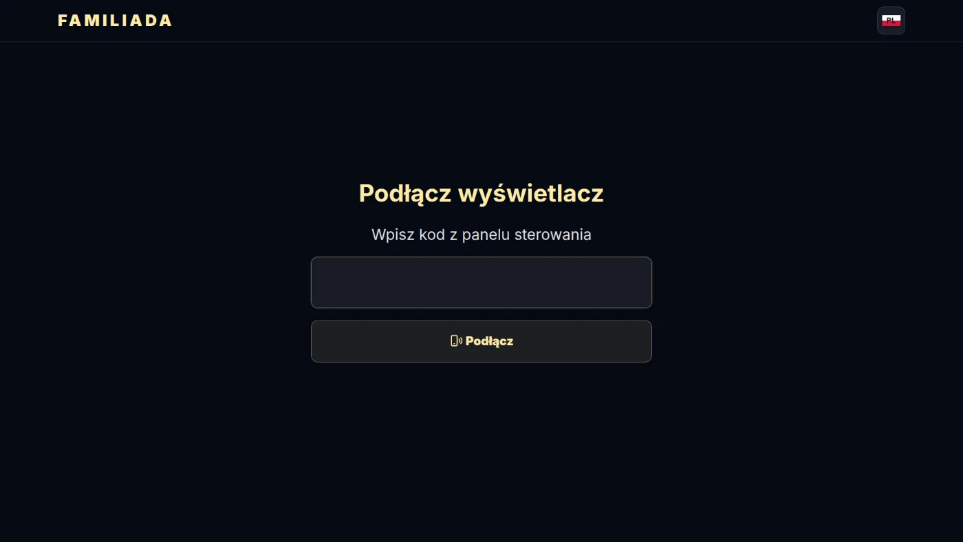 Strona dla telewizora — kod Wyświetlacza