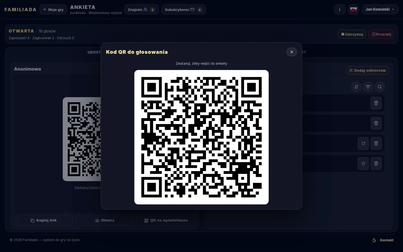 Powiększony kod QR