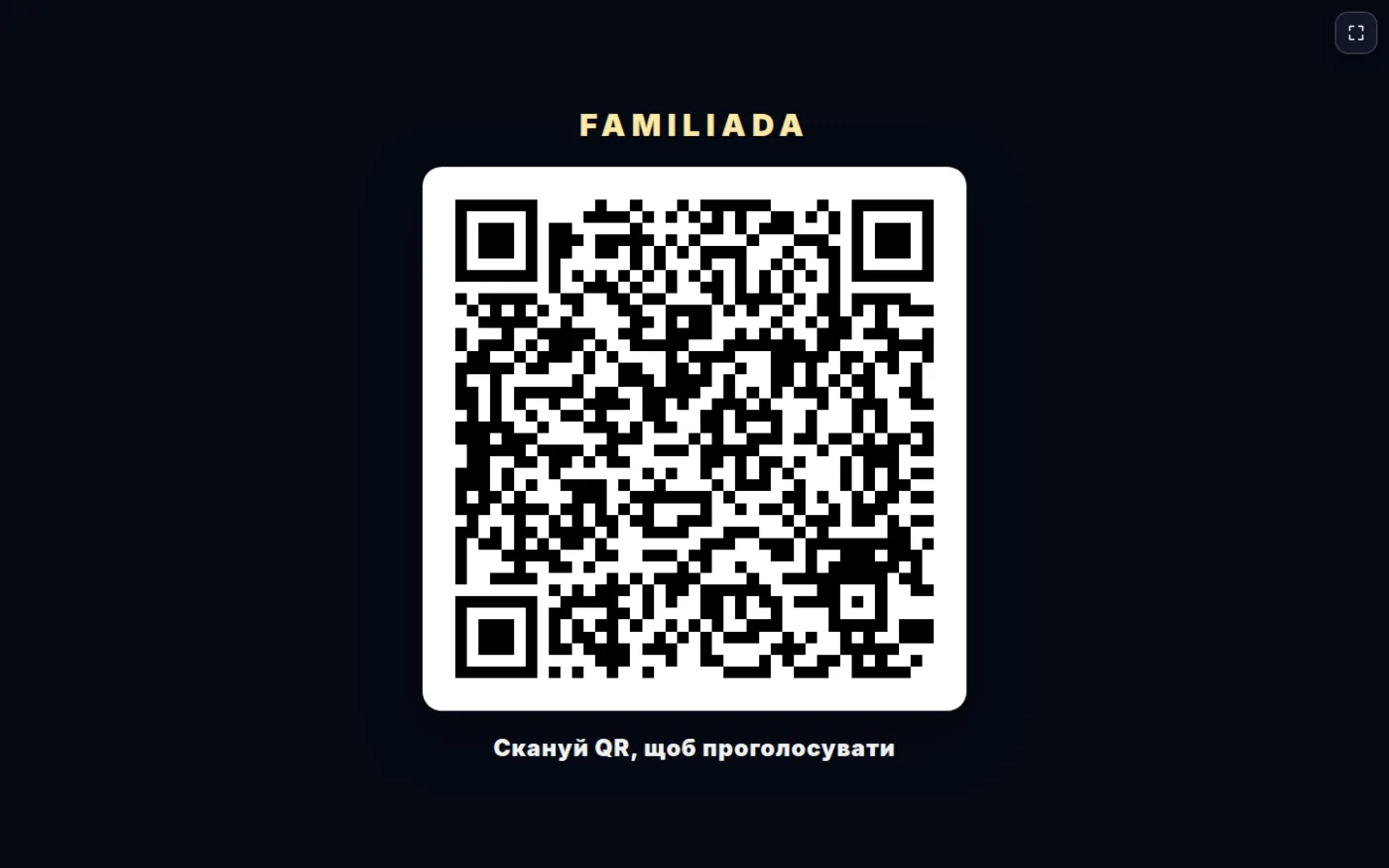 QR-дисплей із кодом для голосування
